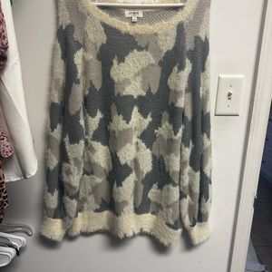 Umgee Earthy Camouflage Crew Neck Sweater